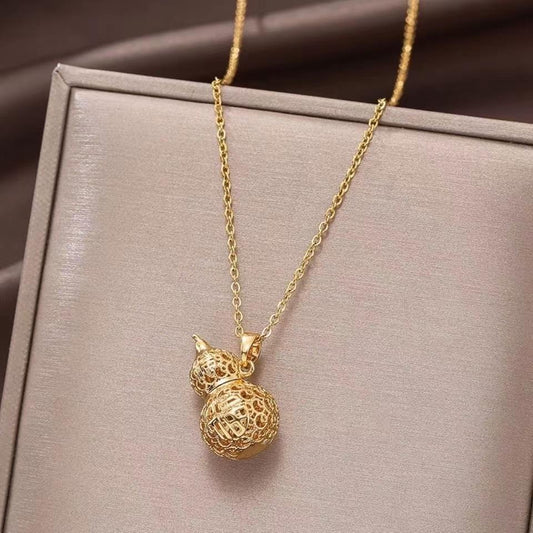 Lucky Gourd Pendant - Five Fortune Charms