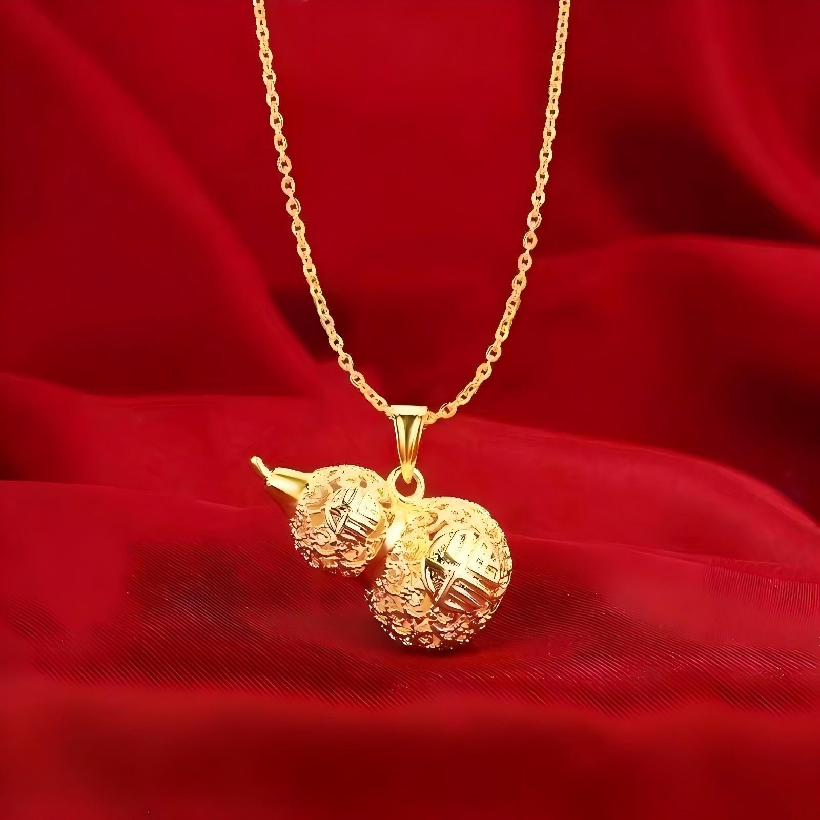 Lucky Gourd Pendant - Five Fortune Charms